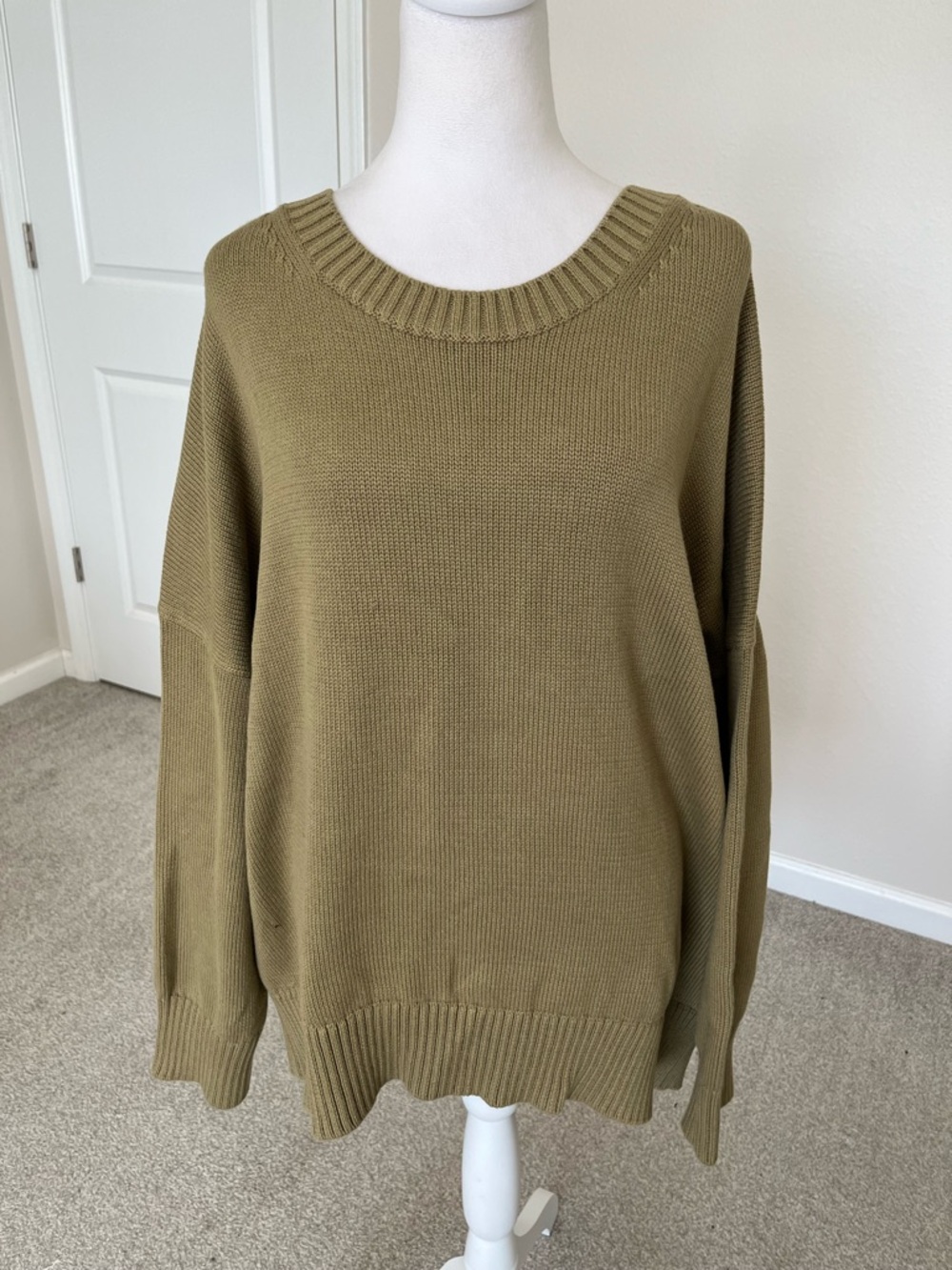 NWT Quince Organic Cotton Crewneck Sweater in Herb Green Size 3X - Picture 2 of 13